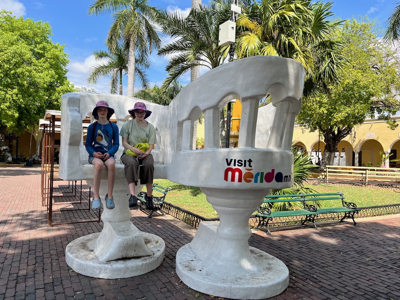 Big chairs at the Parque Santa Lucia
